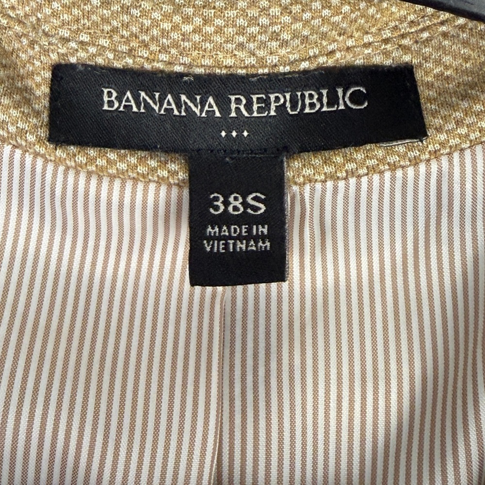 Banana Republic Summer Blazer Mens 38S Rayon Sport Coat Suit Jacket Tan Weave - Picture 5 of 14